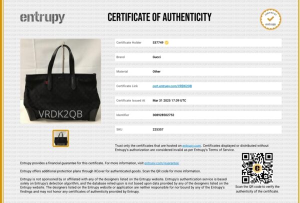 Gucci Canvas Tote Bag Silver Hand-ground Bag Black Tote Bag Black Canvas - Image 2
