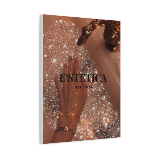 Elegant Aesthetic Canvas Art - EST 2024 - Shimmering Hand Design - Image 2