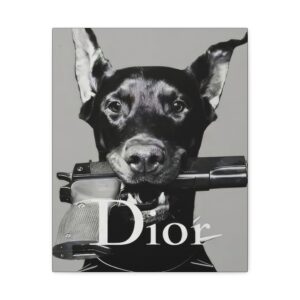 CANVAS Stylish Dog Wall Art Canvas Print,  Luxury Art, Fashion