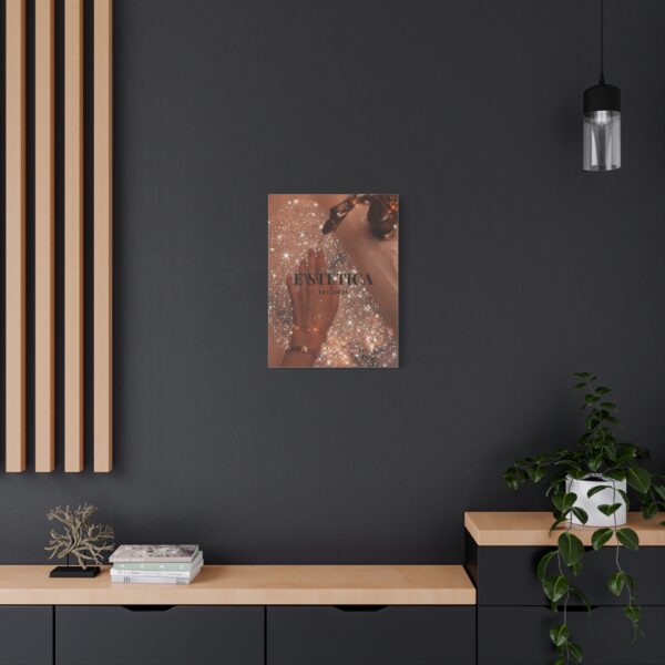 Elegant Aesthetic Canvas Art - EST 2024 - Shimmering Hand Design - Image 4
