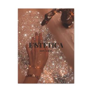 Elegant Aesthetic Canvas Art - EST 2024 - Shimmering Hand Design