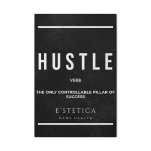 Motivational Canvas Wall Art, Hustle Decor, Inspirational Quote Poster, Home Office Decoration, Gift for Entrepreneurs