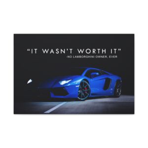 Motivational Automotive Canvas Print, Gift for Car Enthusiasts, Wall Art for Garage, Car Lover Decor, Birthday Gift, Home Decor