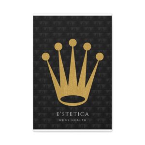 Gold Crown Canvas Art for Men's Health, Motivational Wall Decor, Modern Home Decor, Office Wall Art, Gift for Him
