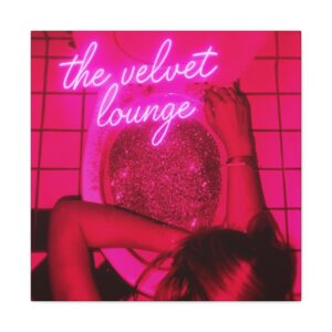 Neon Canvas Wall Art - "The Velvet Lounge" - Chic Décor, Modern Art, Unique Gift, Stylish Home Accent, Bar Decor
