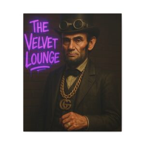 Matte Canvas Art Print, Velvet Lounge Decor, Steampunk Wall Art, Unique Home Decor, Gift for Art Lovers, Stylish Living Room Artwork