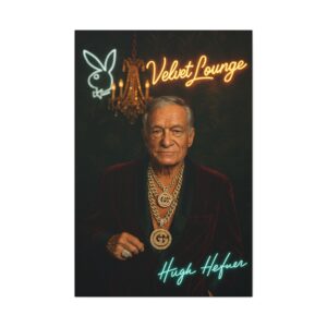 Neon Velvet Lounge Canvas Print — Retro Playboy-Inspired Portrait Art