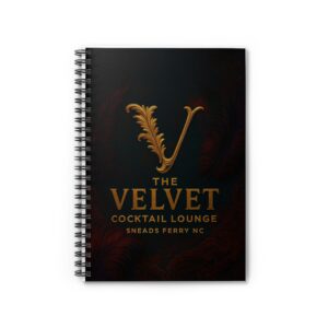 Velvet Cocktail Lounge Spiral Notebook — Elegant Branded Journal for Bar Notes & Cocktail Recipes